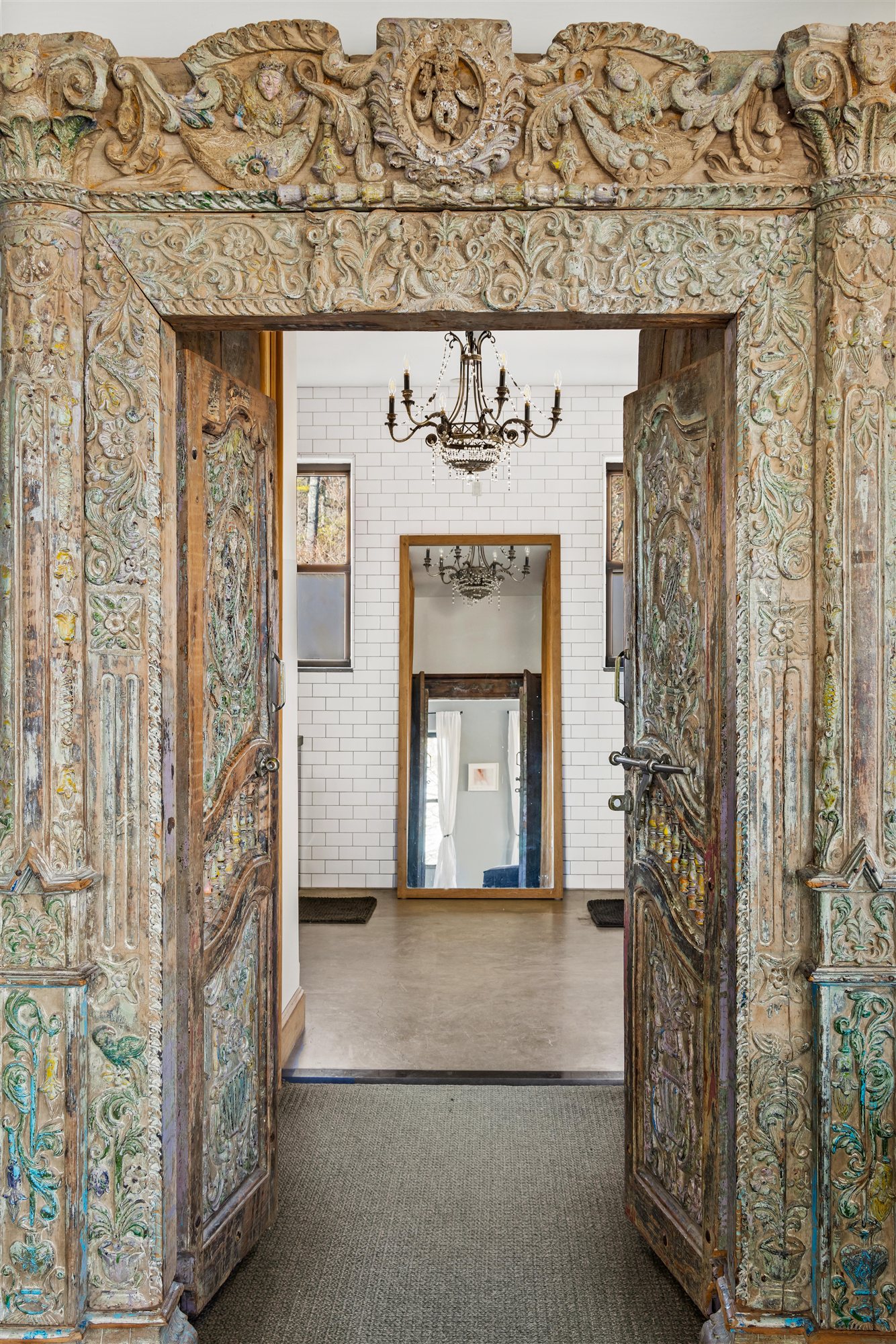 Carved antique door frame